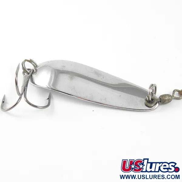 Vintage  Luhr Jensen Krocodile Die #3, 1/3oz Nickel fishing spoon #1662