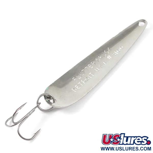 Vintage  Eppinger Dardevle Flutter-Chuck, 1/4oz Nickel / Red fishing spoon #1665