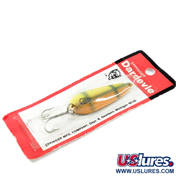  Eppinger Dardevle Imp, 2/5oz Orange / Green / Nickel fishing spoon #1669