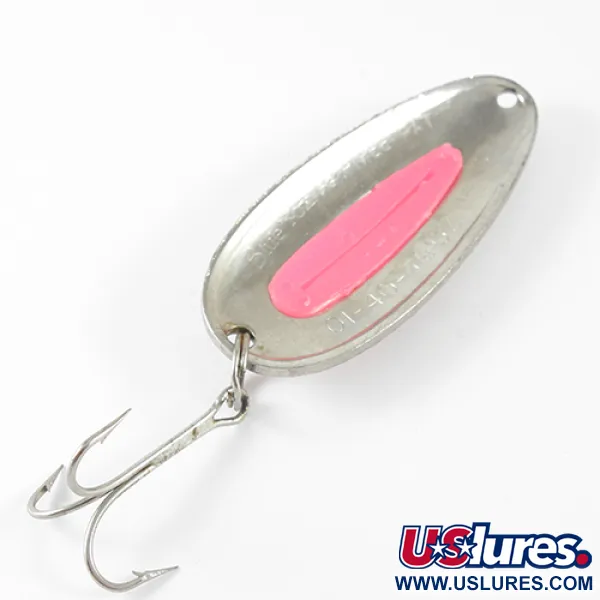 Vintage   Blue Fox Pixee , 3/4oz Nickel / Pink fishing spoon #1673