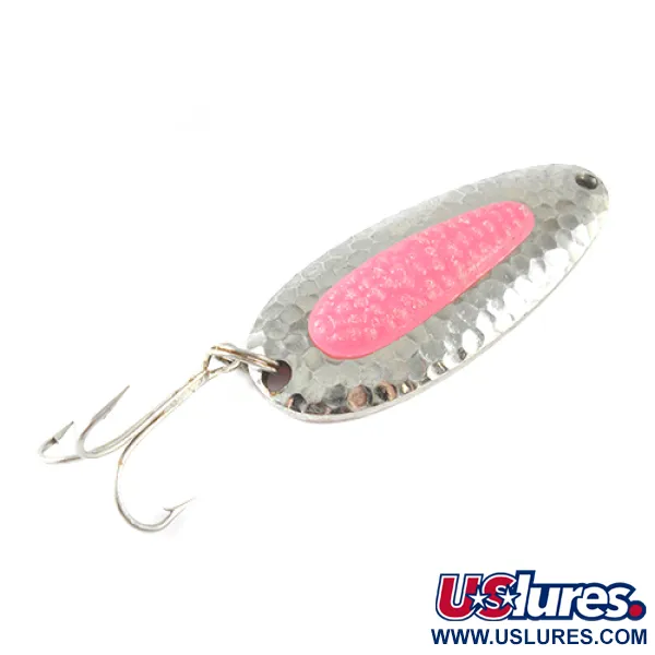 Vintage   Blue Fox Pixee , 3/4oz Nickel / Pink fishing spoon #1673