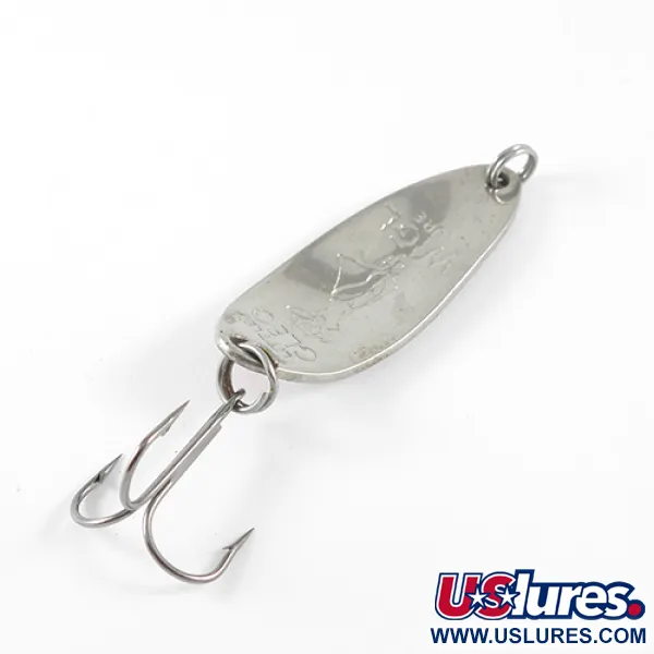 Vintage  Seneca Little Cleo (Hula Girl), 1/3oz Nickel / Orange fishing spoon #1683