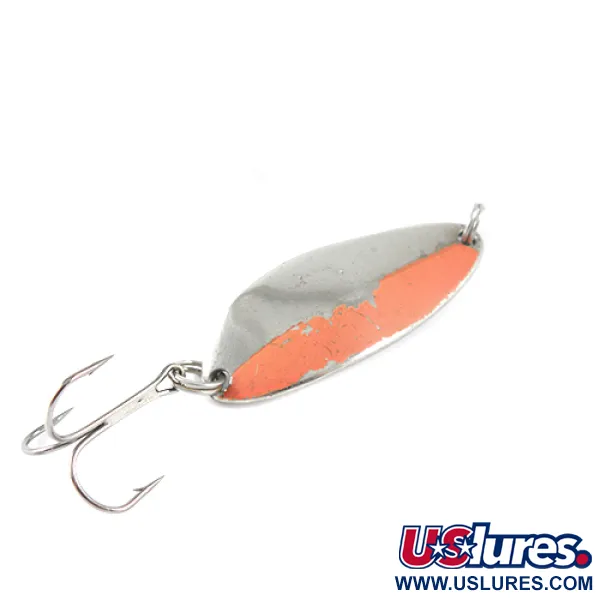 Vintage  Seneca Little Cleo (Hula Girl), 1/3oz Nickel / Orange fishing spoon #1683