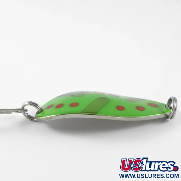 Vintage  Seneca Little Cleo (Hula Girl), 2/3oz Green / Red / Nickel fishing spoon #1685