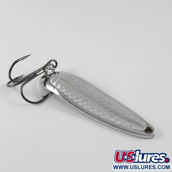 Vintage  Luhr Jensen Krocodile Die #4, 2/3oz Nickel fishing spoon #1689