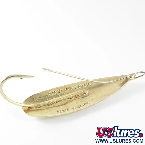 Vintage   Weedless Johnson Silver Minnow, 3/5oz Gold fishing spoon #1691