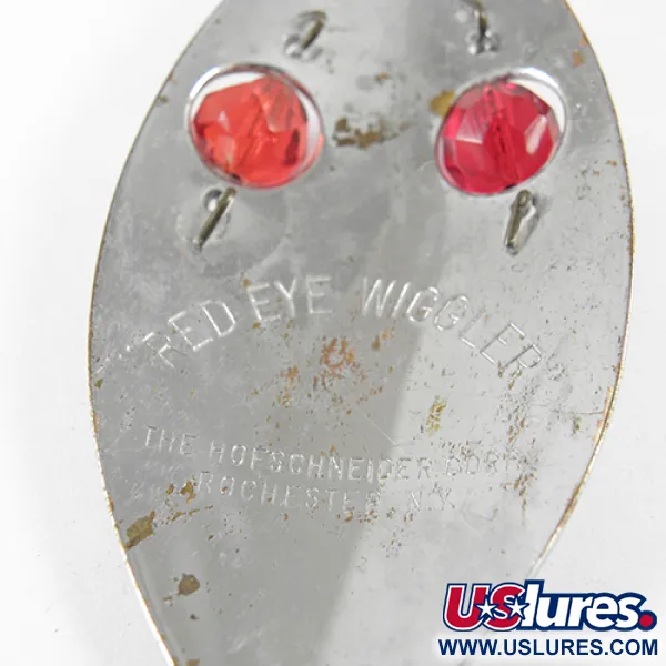 Vintage  Hofschneider Red Eye Wiggler, 1oz Nickel / Red Eyes fishing spoon #1705