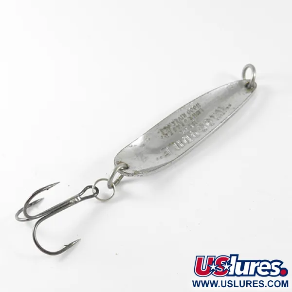 Vintage  Luhr Jensen Krocodile Die #4, 2/3oz Nickel fishing spoon #1706