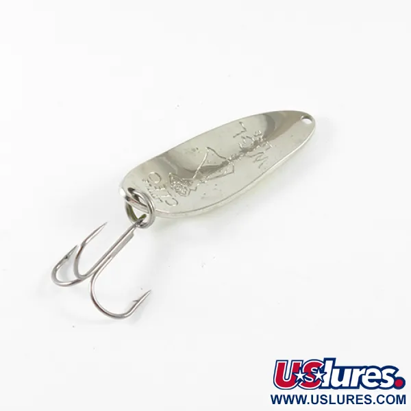 Vintage  Seneca Little Cleo (Hula Girl), 1/3oz Nickel / Yellow / Black fishing spoon #1714