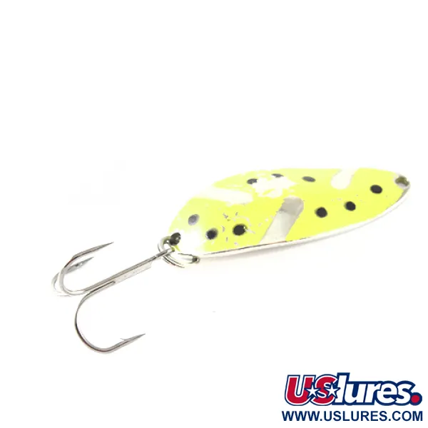 Vintage  Seneca Little Cleo (Hula Girl), 1/3oz Nickel / Yellow / Black fishing spoon #1714