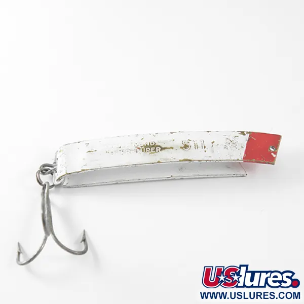 Vintage  South Bend Super Duper 511, 1/2oz White / Red fishing spoon #1720