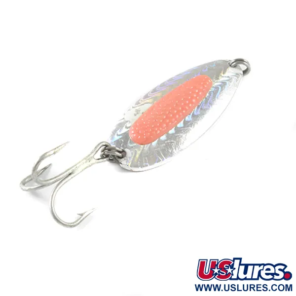 Vintage   Blue Fox Rattlin Pixee, 1oz Rainbow Nickel / Orange fishing spoon #1738