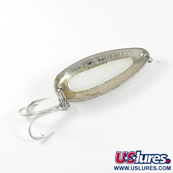 Vintage   Blue Fox Pixee Glow, 1/2oz Nickel / White (Glow in Dark) fishing spoon #1739