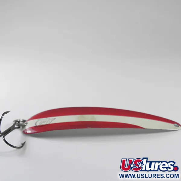 Vintage  Eppinger King Flutter Devle 3200, 1/3oz Red / White / Nickel fishing spoon #1741