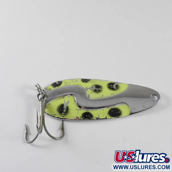 Vintage  Kushner Tackle Kush Spoon, 1/3oz Nickel / Yellow / Black fishing spoon #1742