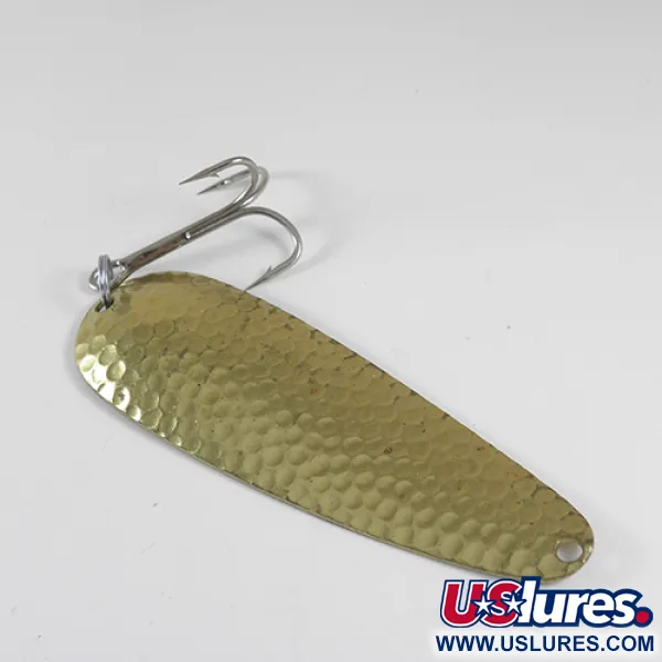 Vintage  Worth Chippewa, 2/3oz Hammered Gold fishing spoon #1744