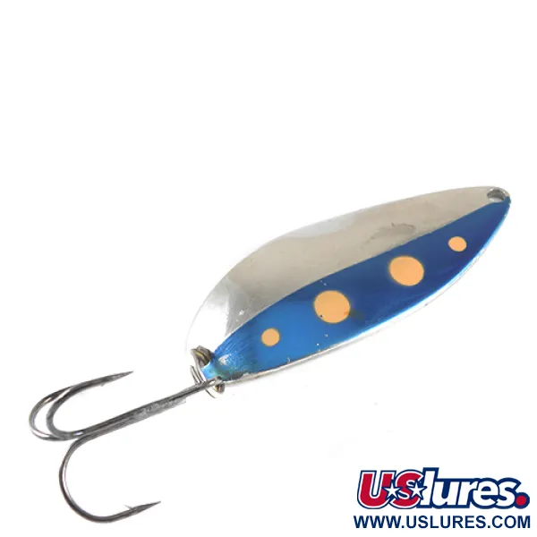 Vintage  Seneca Little Cleo (Hula Girl), 3/4oz Blue / Red / Nickel fishing spoon #1745