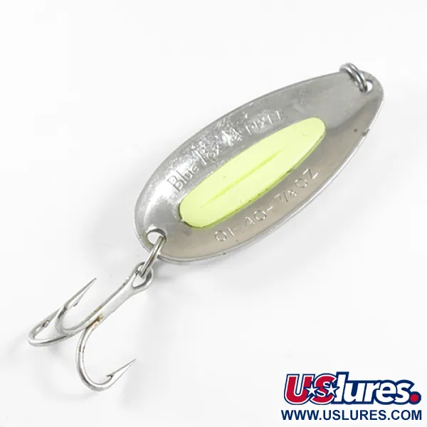 Vintage   Blue Fox Pixee , 3/4oz Nickel / Yellow fishing spoon #1749