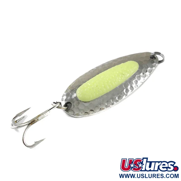 Vintage   Blue Fox Pixee , 3/4oz Nickel / Yellow fishing spoon #1749