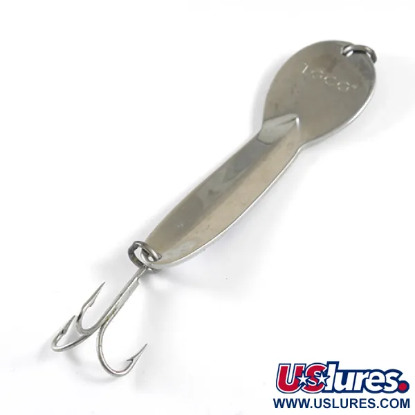 Vintage   Glen Evans Loco 4, 1/3oz Nickel / Blue fishing spoon #1750