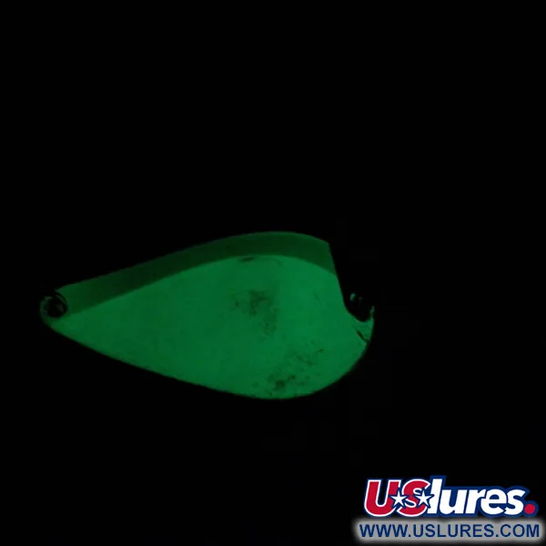 Vintage  Acme K.O. Wobbler Glow, 3/4oz White / Green glow (Glow in Dark) fishing spoon #1760