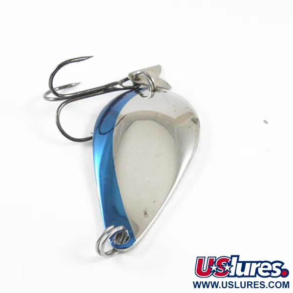 Vintage  Acme K.O. Wobbler, 3/4oz Nickel / Blue fishing spoon #1762