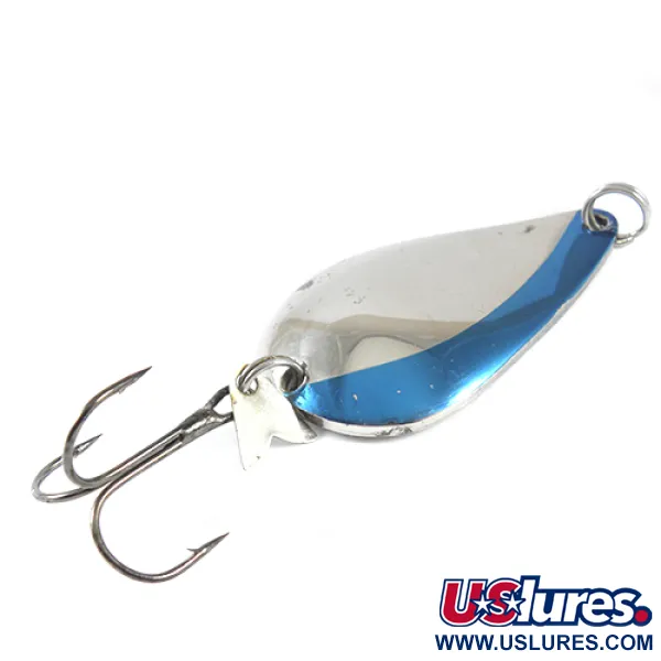 Vintage  Acme K.O. Wobbler, 3/4oz Nickel / Blue fishing spoon #1762