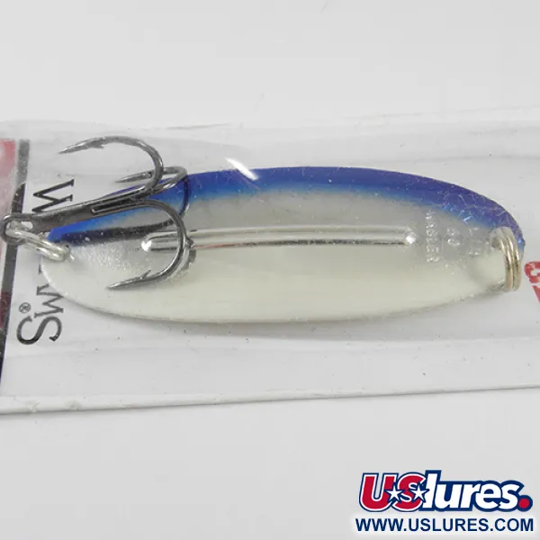   Williams Wabler W50 Glow, 1/2oz Silver / Blue (Silver Plated, with fluorescent stripe) fishing spoon #1765