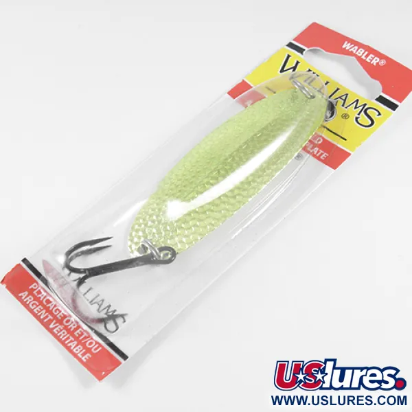   Williams Wabler W60, 3/4oz Silver / Light Green (Silver Plated) fishing spoon #1767