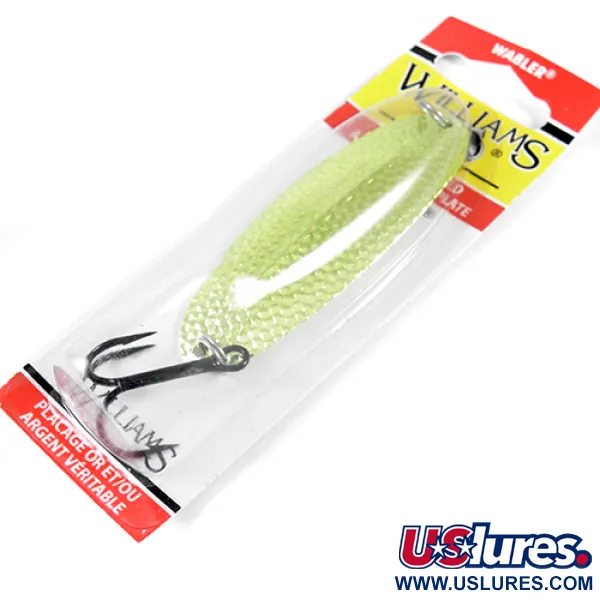   Williams Wabler W60, 3/4oz Silver / Light Green (Silver Plated) fishing spoon #1767