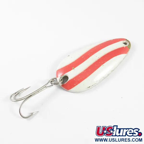 Vintage  Balo industries Balo 3, 1/2oz White / Red / Brass fishing spoon #1769