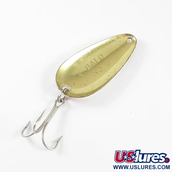 Vintage  Balo industries Balo 3, 1/2oz White / Red / Brass fishing spoon #1769