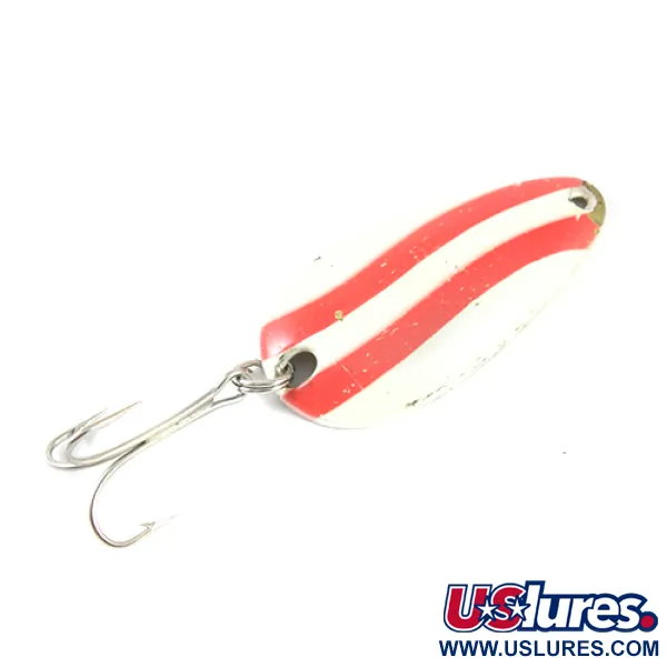 Vintage  Balo industries Balo 3, 1/2oz White / Red / Brass fishing spoon #1769