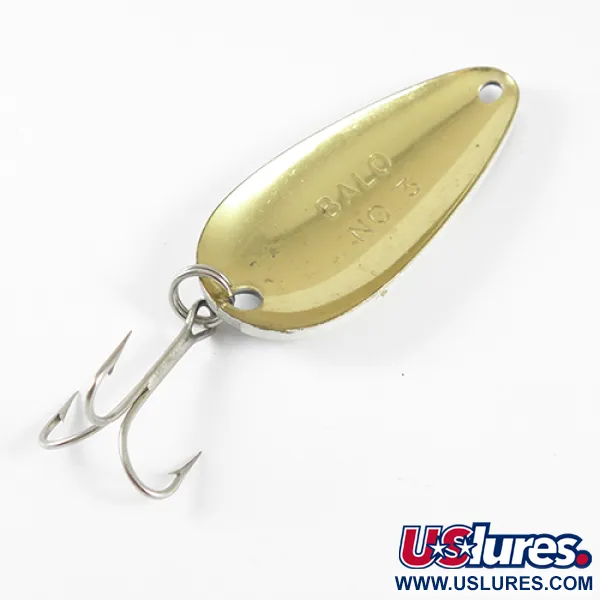 Vintage  Balo industries Balo 3, 1/2oz Black / White / Brass fishing spoon #1771