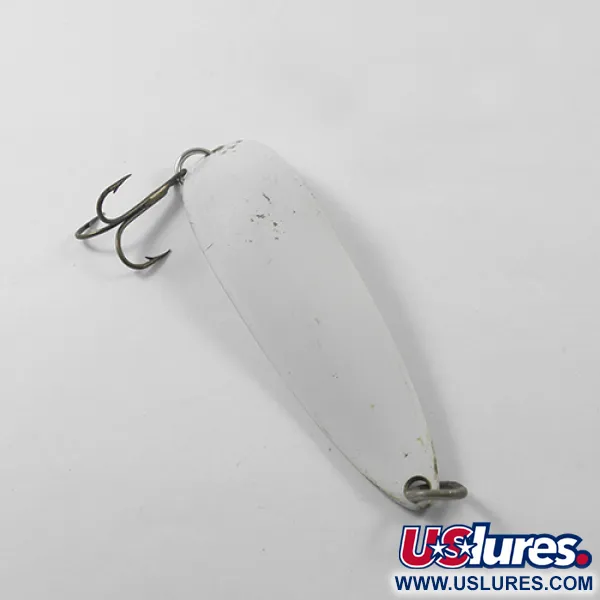 Vintage  Luhr Jensen Krocodile Die #5, 1oz White fishing spoon #1793
