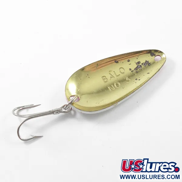 Vintage  Balo industries Balo 3, 1/2oz Red / White / Brass fishing spoon #1798