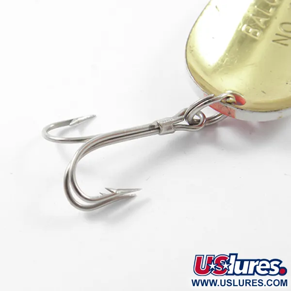 Vintage  Balo industries Balo 3, 1/2oz Red / White / Brass fishing spoon #1798