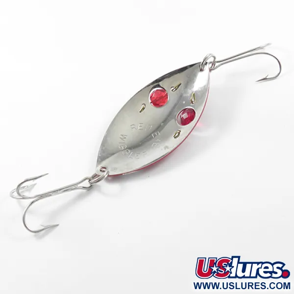 Vintage  Eppinger Red Eye Wiggler, 1oz Red / White / Nickel fishing spoon #1799