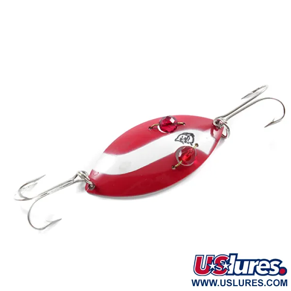 Vintage  Eppinger Red Eye Wiggler, 1oz Red / White / Nickel fishing spoon #1799