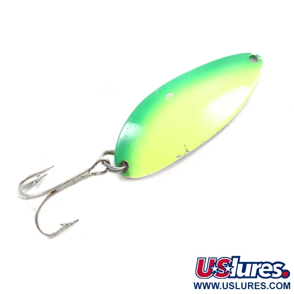 Vintage  Seneca Little Cleo (Hula Girl), 1/2oz Yellow / Green fishing spoon #1802