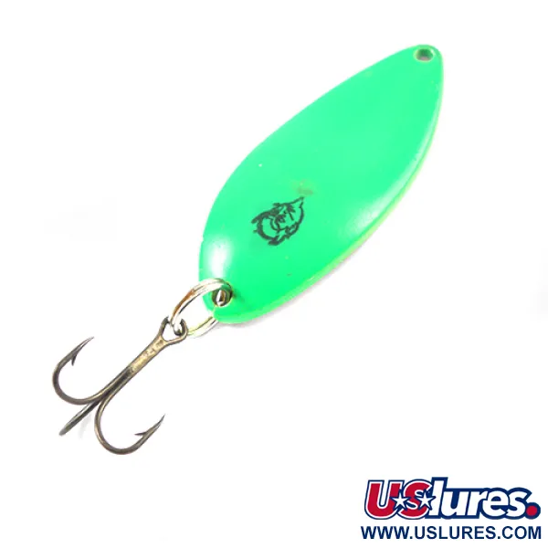 Vintage  Eppinger Dardevle Devle Dog 7800, 3/4oz Green / Nickel fishing spoon #1803