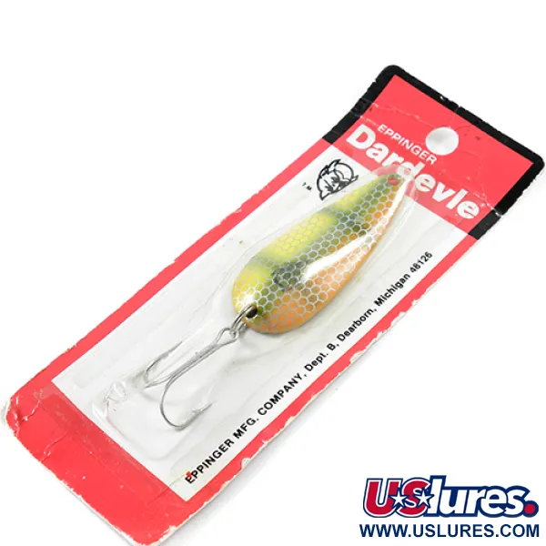 Eppinger Dardevle Imp, 2/5oz Yellow / Green / Orange fishing spoon #1807