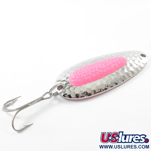 Vintage   Blue Fox Pixee , 3/4oz Nickel / Pink fishing spoon #1826