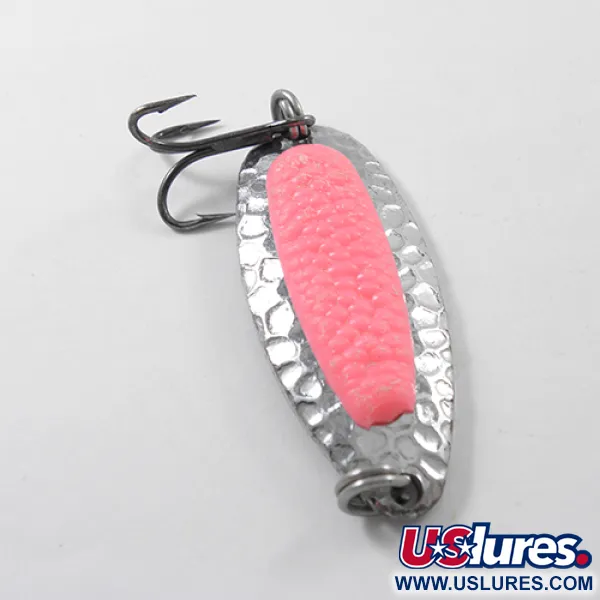 Vintage   Blue Fox Pixee , 1/2oz Nickel / Pink fishing spoon #1827