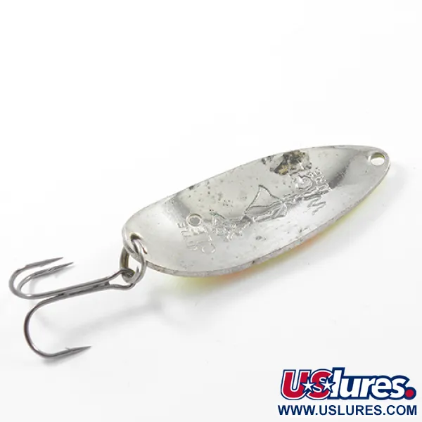 Vintage  Seneca Little Cleo (Hula Girl), 1/2oz Yellow / Red / Nickel fishing spoon #1829