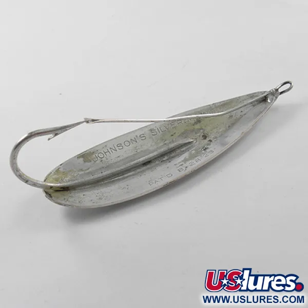 Vintage   Weedless Johnson Silver Minnow, 1oz Silver (Silver Plated) fishing spoon #1834