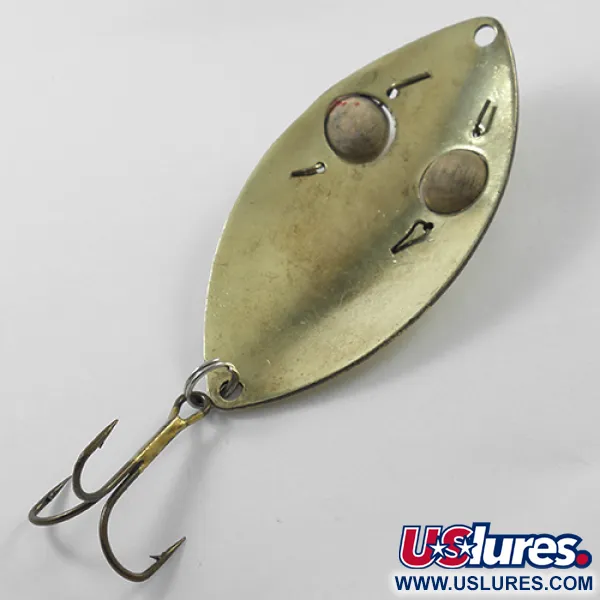 Vintage   Lucky Strike Gold Red Flash, 3/4oz Brass fishing spoon #1840