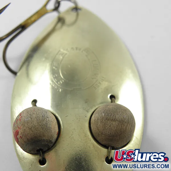 Vintage   Lucky Strike Gold Red Flash, 3/4oz Brass fishing spoon #1840