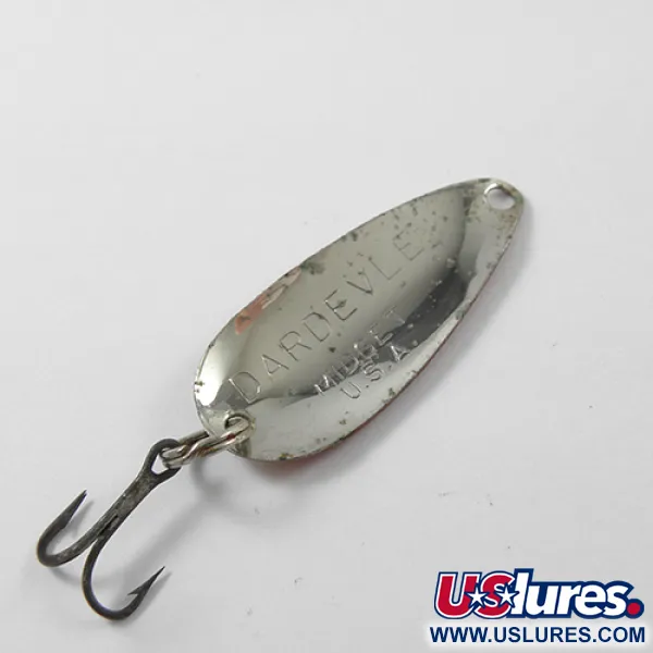Vintage  Eppinger Dardevle Midget Trout, 3/32oz Red / White / Nickel fishing spoon #1856