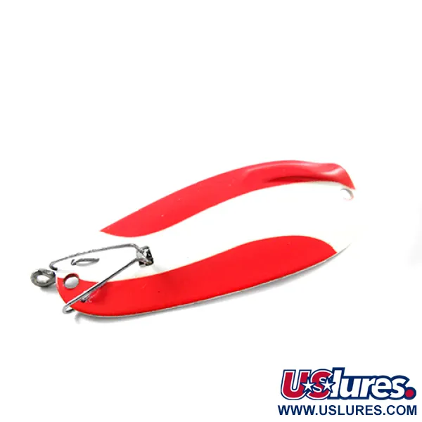 Vintage  Unknown Weedless Scorpion, 1/4oz Red / White / Nickel fishing spoon #1863